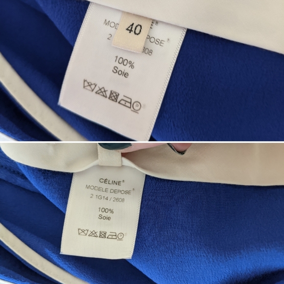 Celine Silk Royal Blue Dress Ankle Pants Size 40 - Picture 8 of 8